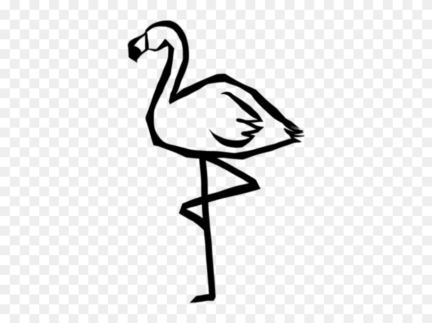 #flamingo #black #art #freetoedit - Flamingo Black And White Clipart - Png Download