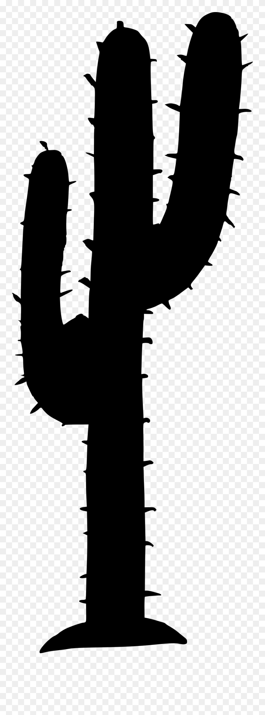 Cactus Silhouette Transparent & Png Clipart Free Download - Illustration