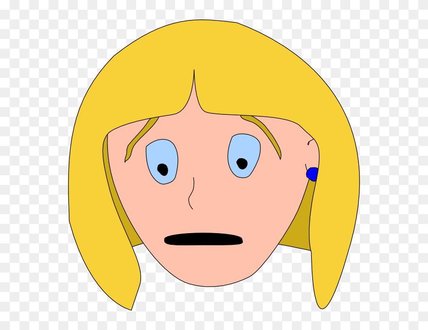 Scared Clip Art At Vector Clip Art Online Royalty - Girl Worried Face Emotion - Png Download