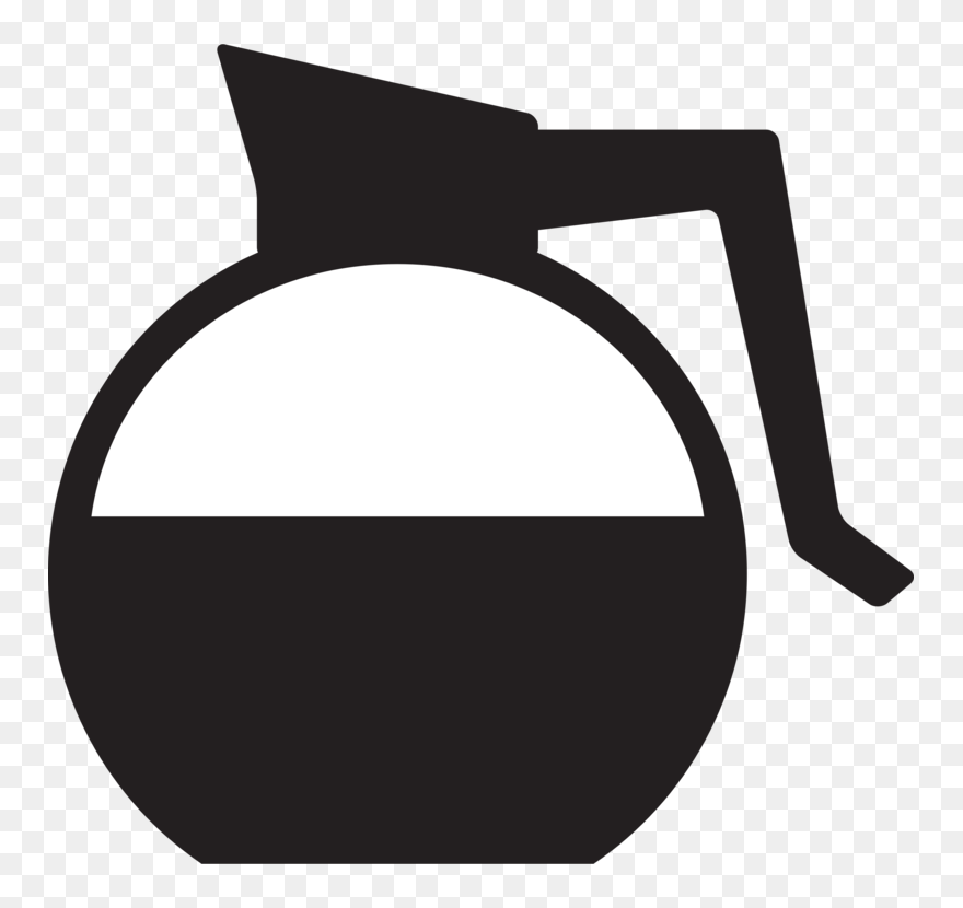 Angle,monochrome Photography,black - Coffee Pot Clipart Black And White - Png Download