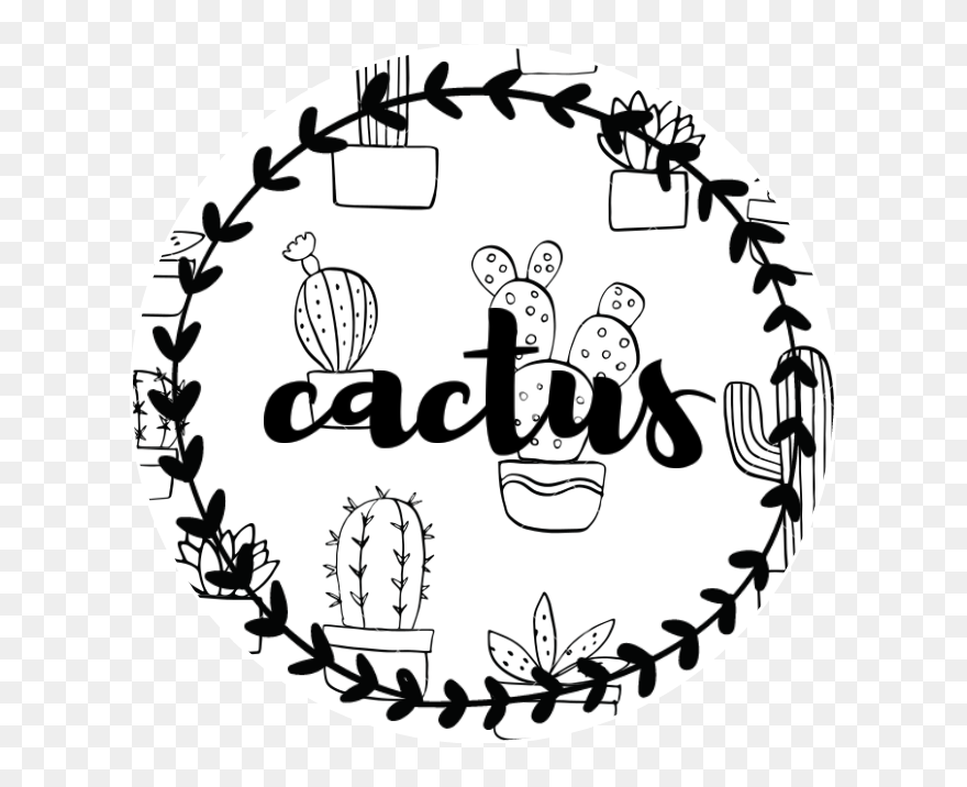 #cactus #cacti #text #black #white #brush #cursive Clipart