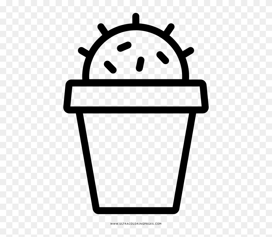 Cactus Coloring Page - Cute Happy Cactus Cartoon Clipart