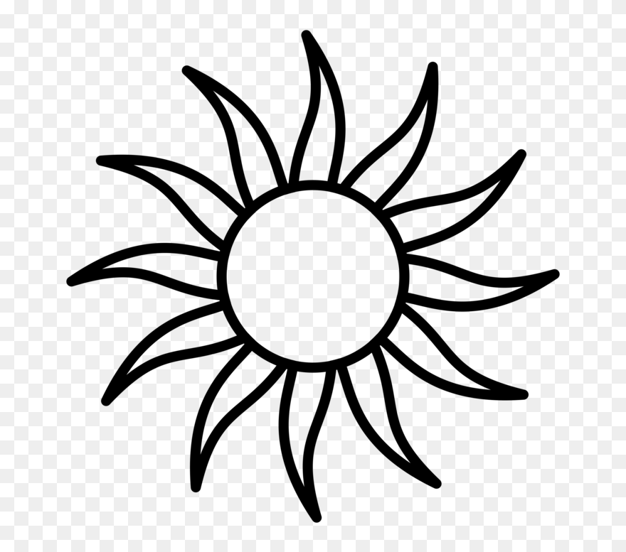 Petal,line Art,plant - Outline Image Of Sun Clipart