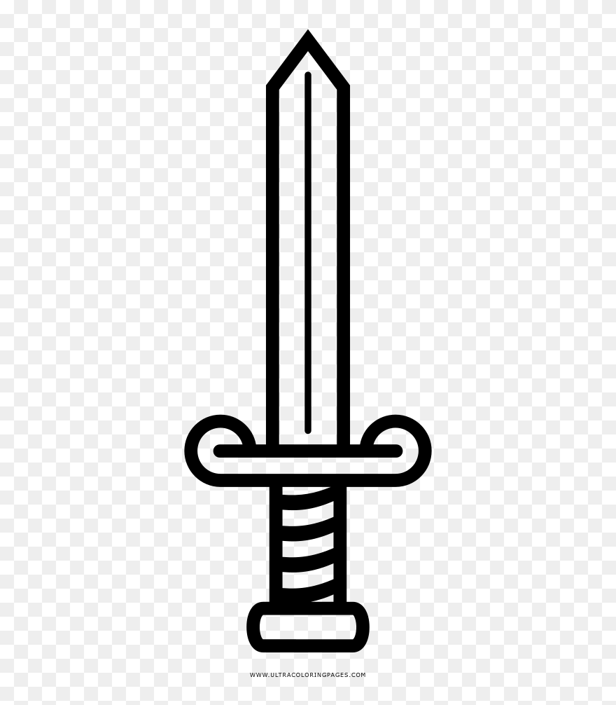 Download Sword Coloring Page - Png Drawings Sword Clipart (#5579863