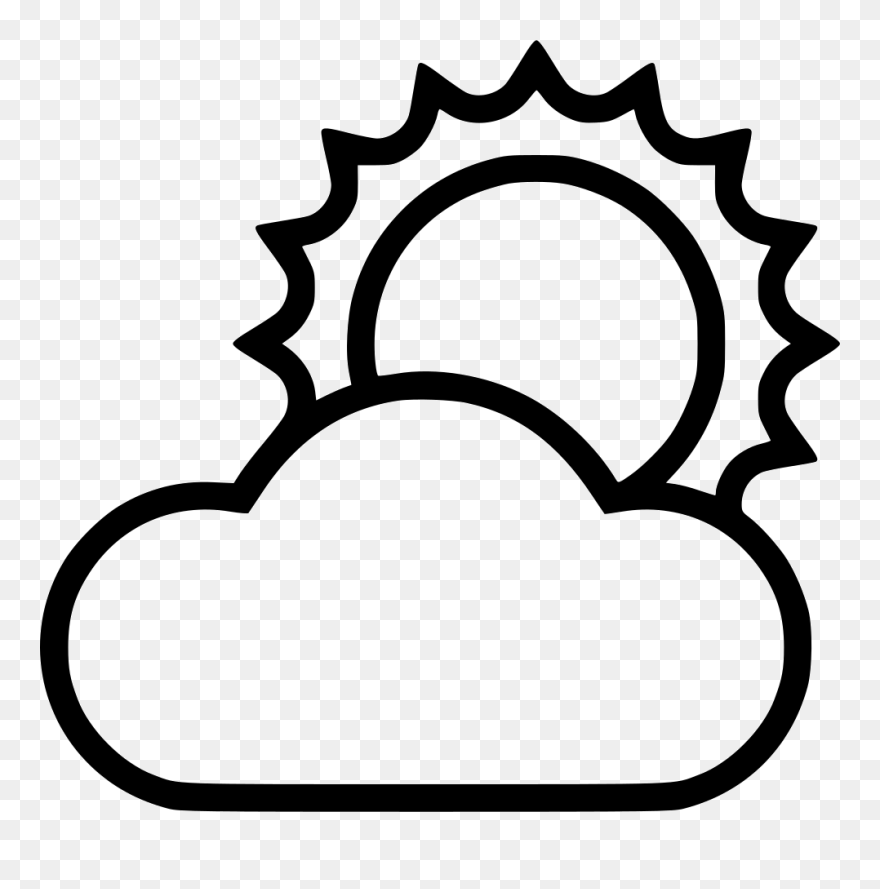 Sun Clouds Partially Cloudy Png Icon Free Download - Sun And Moon Icon Png Clipart