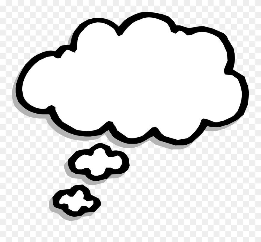 Speech Balloon Thought Bubble Clip Art - Thinking Cloud Clipart - Png Download