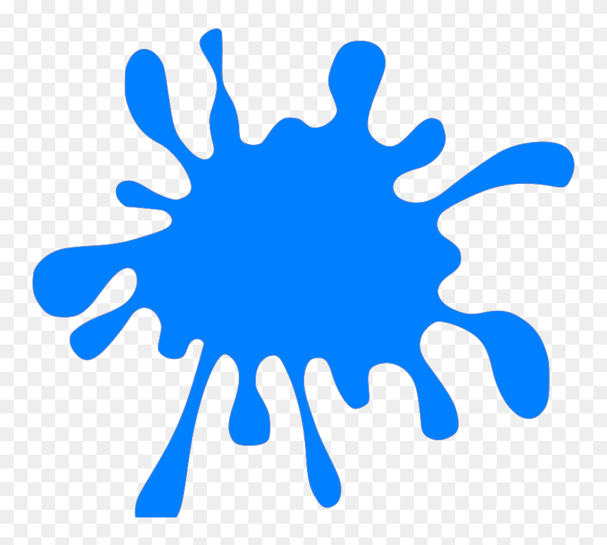 Light Blue Splash Ink Svg Clip Arts - Blue Paint Splatter Clipart - Png Download