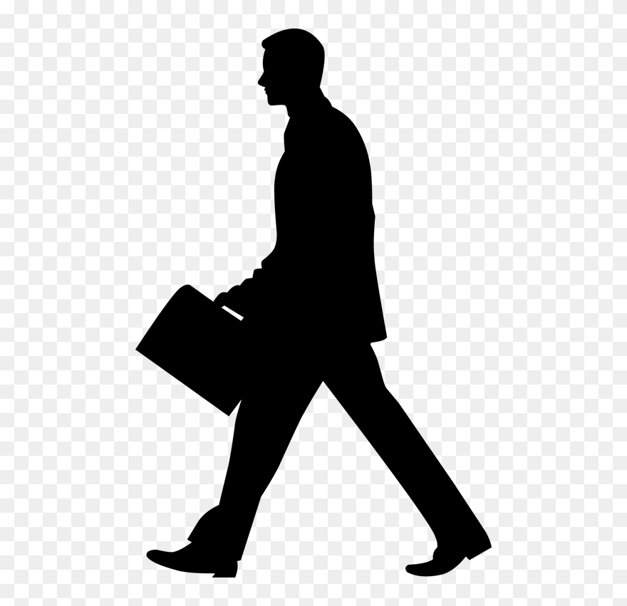Business Man Walking - Silhouette Man Walking Png Clipart