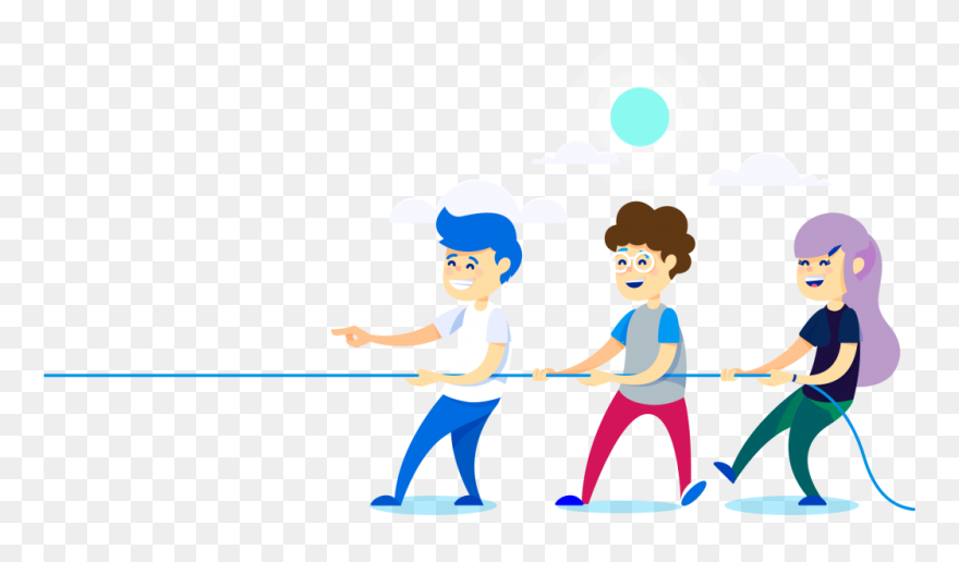Vector Tug Of War Cartoon Clipart