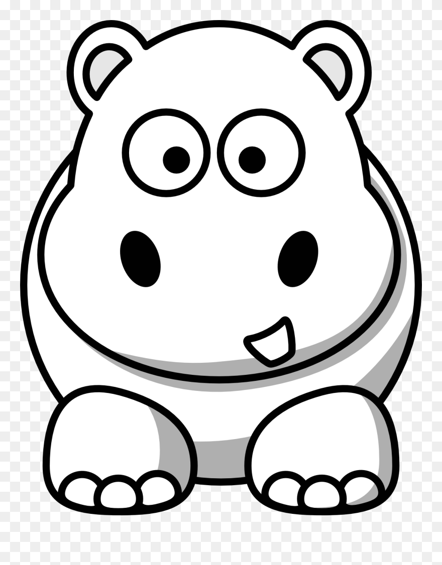 Hippo Clip Art Black And White Free Clipart Images - Hippo Clipart Black And White - Png Download