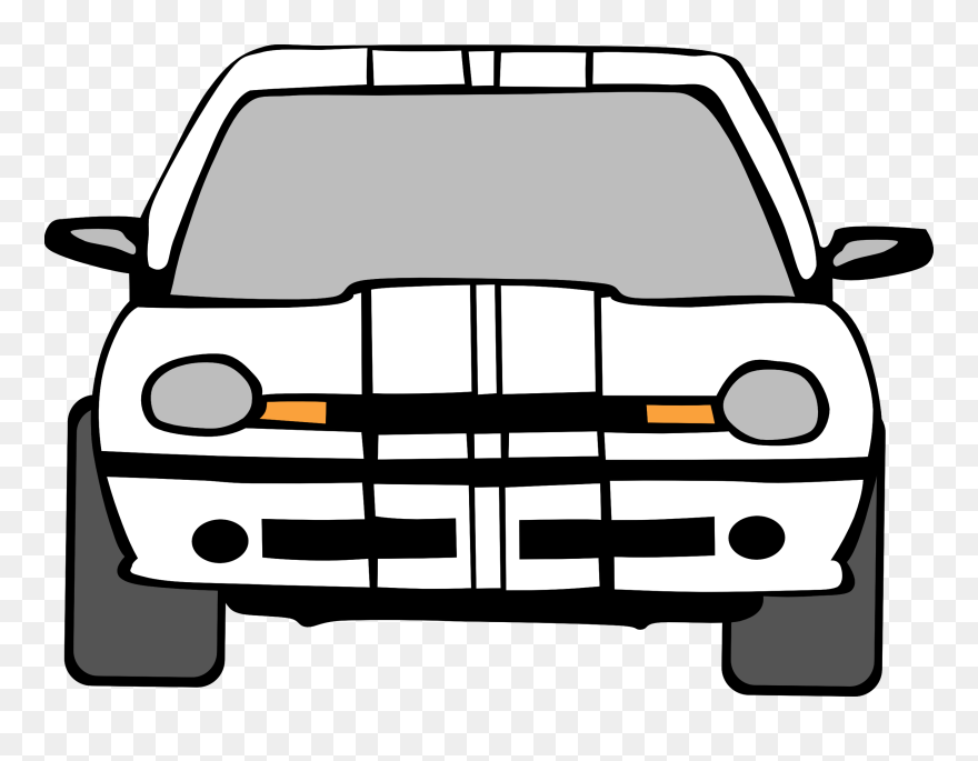 Dodge Clipart Black And White - Front Car Clipart Black And White - Png Download