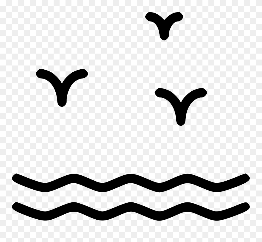 Transparent Ocean Water Clipart Black And White - Sunset - Png Download