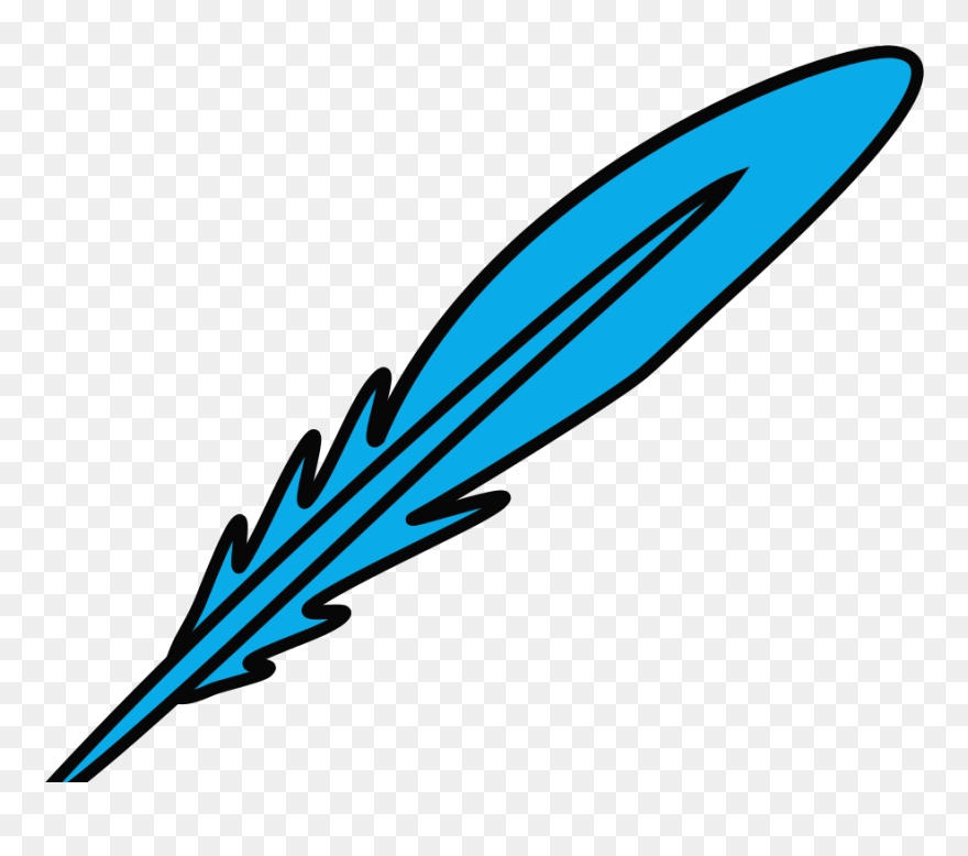 Feather Blue Black Svg Clip Arts - Feather Clip Art Transparent Background - Png Download