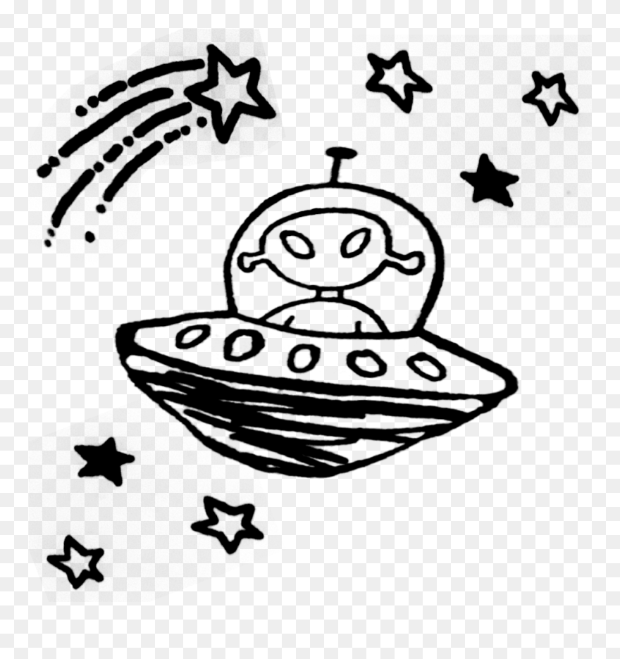 Drawn Ufo Sad - Alien And Ufo Drawing Clipart