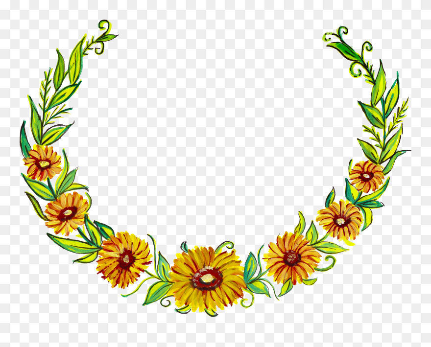 Transparent Flower Wreath Clipart Black And White - صور ورد للفوتوشوب - Png Download