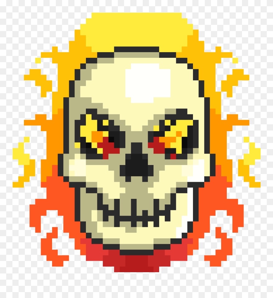 Cute Skull Pixel Art - 8 Bit Spaceship Png Clipart