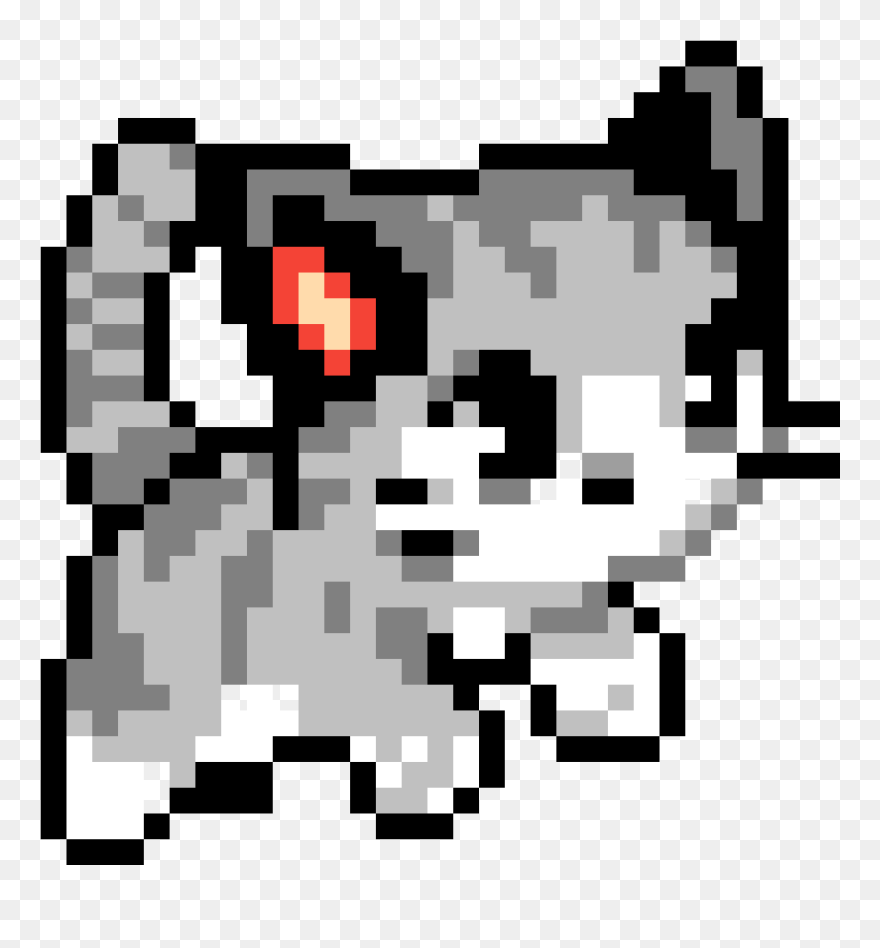 Transparent Gray Cat Png - Cute Cat Pixel Art Clipart