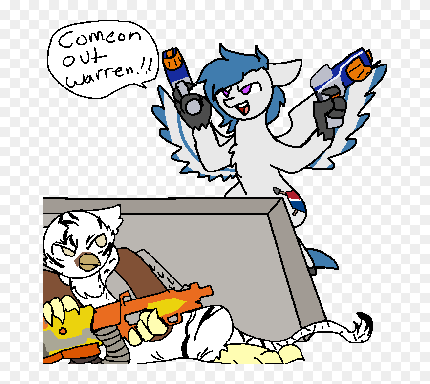 Nootaz, Commission, Dual Wield, Hippogriff, Nerf Gun, - Nerf Guns Dual Wielding Clipart