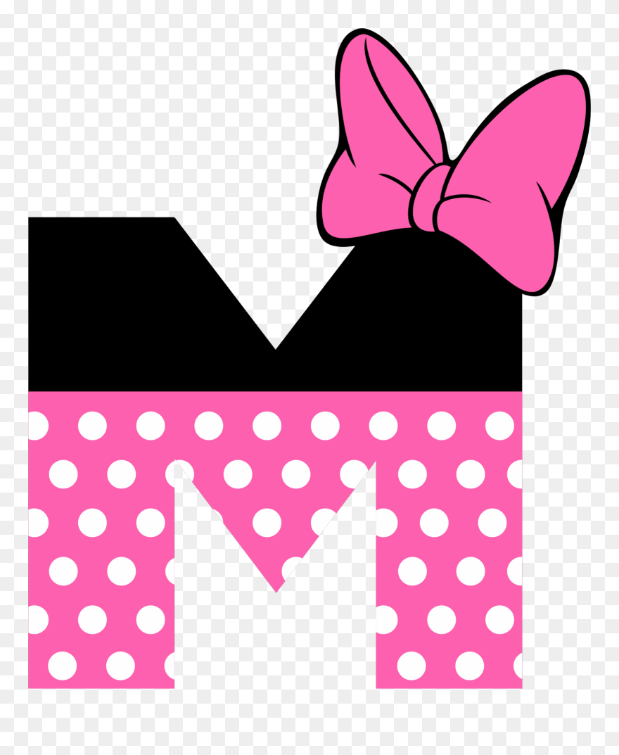 Pillow Clipart Pink Polka Dot - Alphabet Minnie Mouse Letters - Png Download