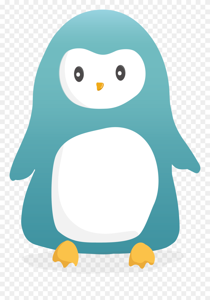 Teal Cartoon Penguin Clipart