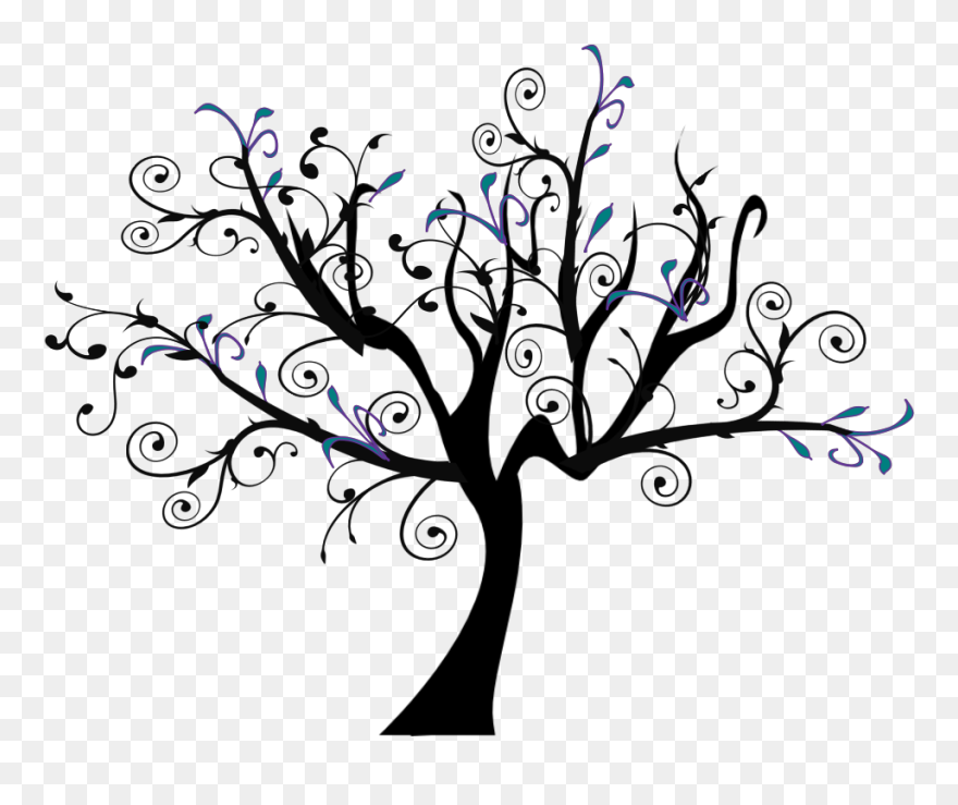 Blue Branch Vine Swirl Svg Clip Arts - Transparent Background Family Tree Clipart - Png Download