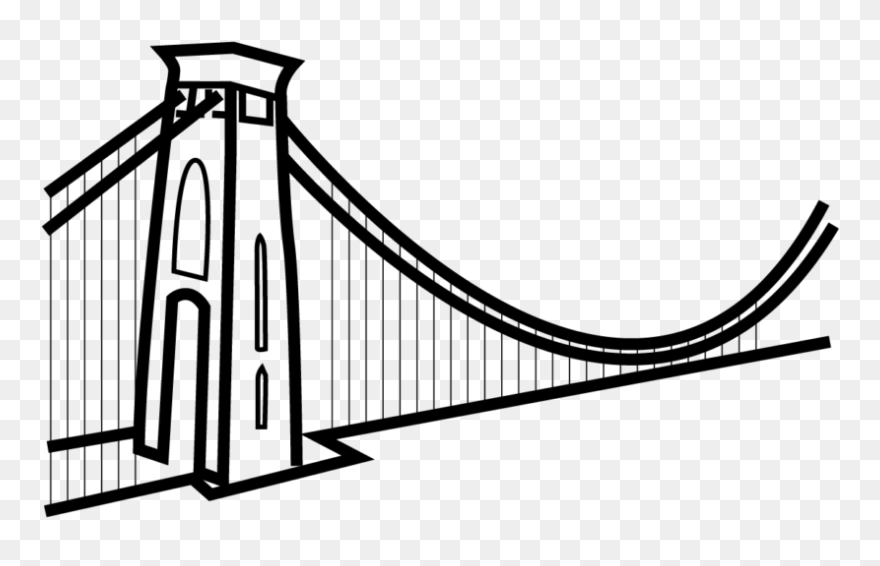 Bristol Bridge Self Anchored Suspension Bridge - Bristol Suspension Bridge Vector Clipart