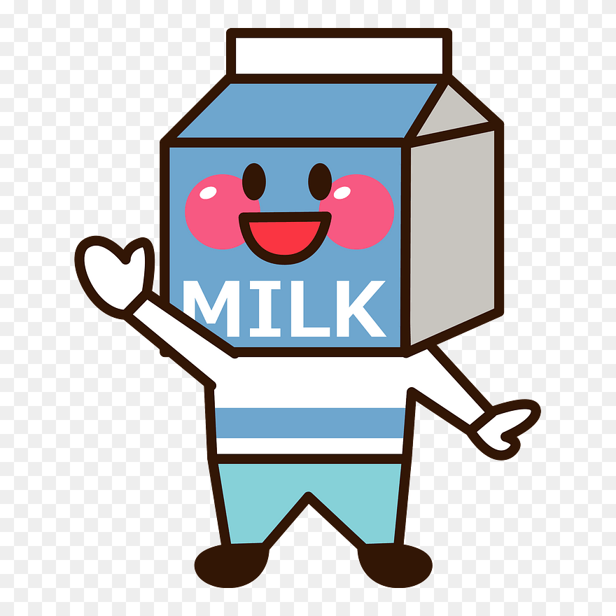 Milk Character Clipart - 牛乳パック キャラクター イラスト - Png Download