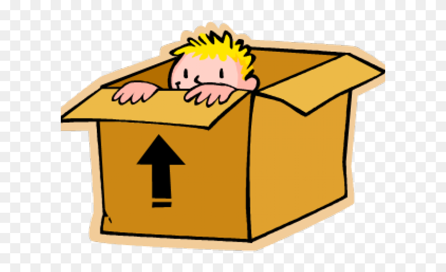 Cartoon Outside The Box Thinking Clipart