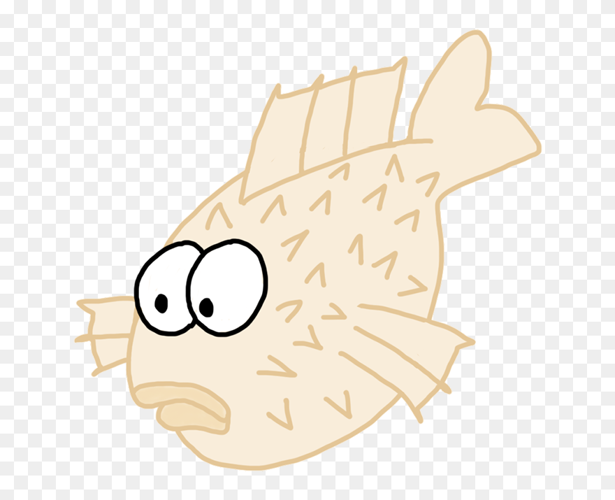 Funny Cartoon Puffer Fish Drawing - Clip Art - Png Download