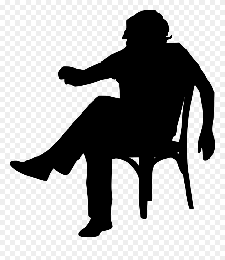 Person Sitting Silhouette Png- - People Chair Silhouette Png Clipart