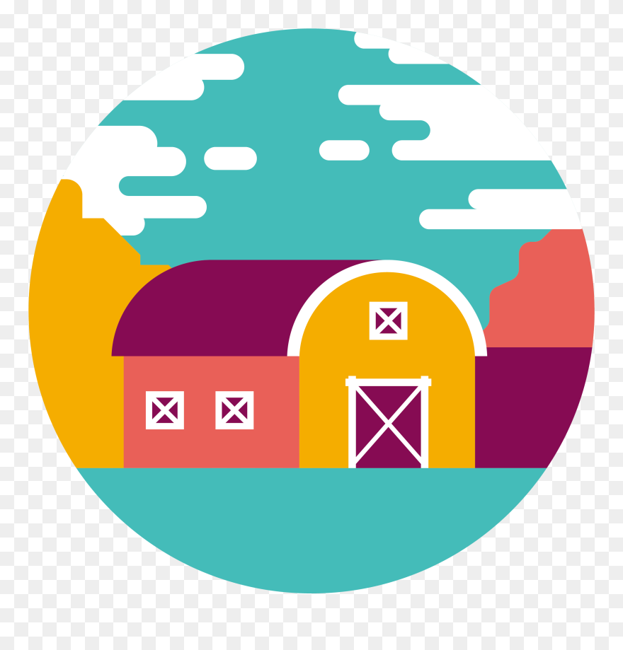 Clipart Barn Old Barn, Clipart Barn Old Barn Transparent - Warehouse Round Icon - Png Download