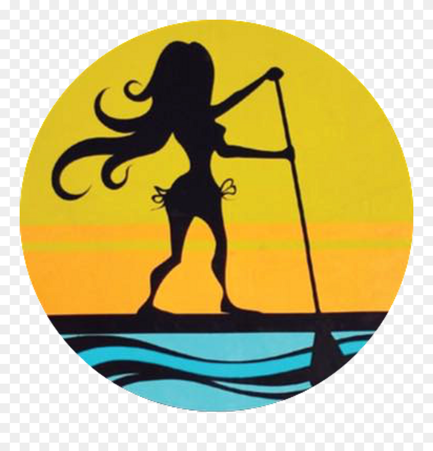 Silhouette Cape Ann Standup Paddleboarding Sup East Clipart