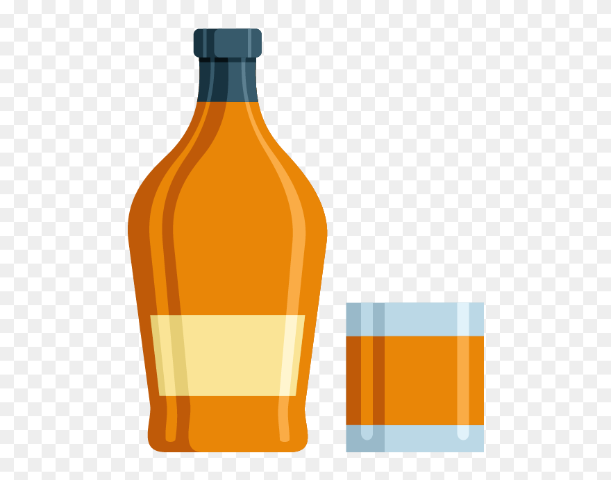 Whisky Rum Wine Distilled Beverage Liqueur - Wine Whiskey Bottle Gif Transparent Background Clipart - Png Download
