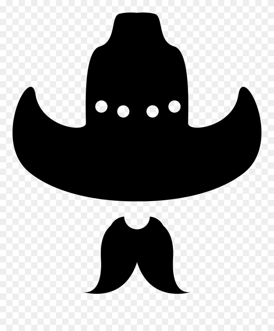 Hat Svg Mustache - Sombra De Un Sombrero De Vaquero Clipart
