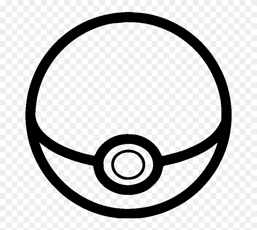 Transparent Pokeball Clipart - Pokeball Black And White - Png Download