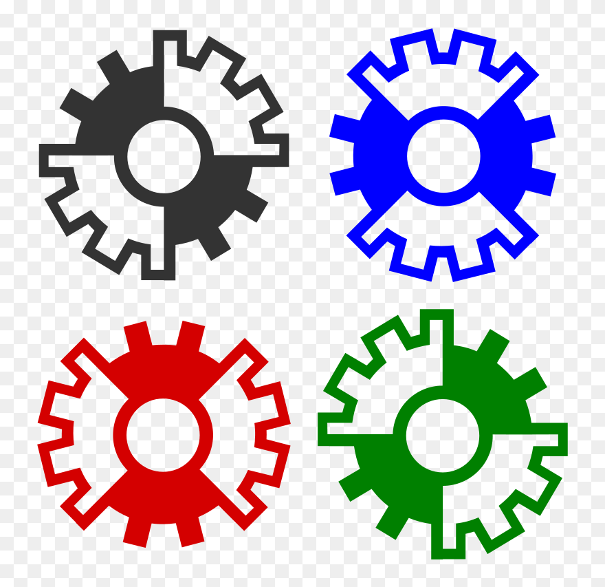 Abstract Gear Wheels - Gear Drawing Clipart