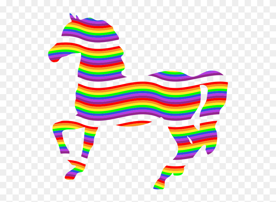 Colorful Rainbow Horse - Rainbow Horse Clipart - Png Download