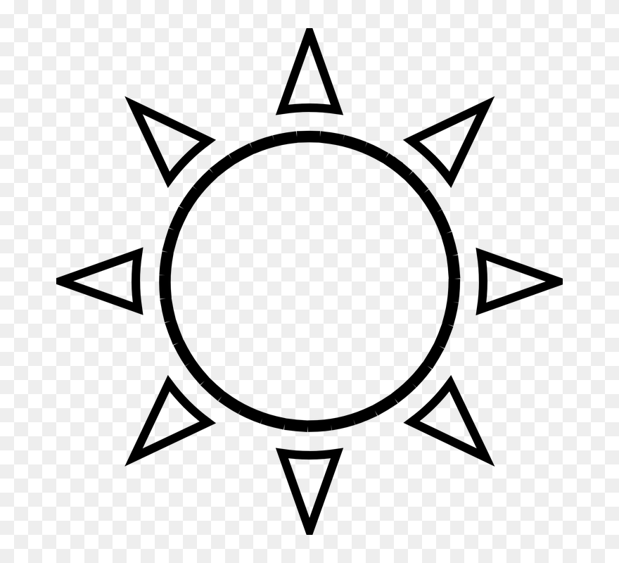 Clouds Clipart Black And White - Cartoon Sun Drawing Easy - Png Download