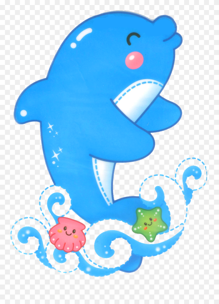 Clipart Dolphin Marine Biology - Кавайные Картинки Дельфин - Png Download