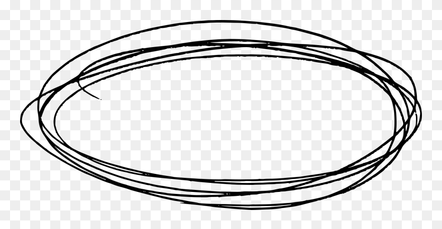 8 Oval Scribble Banner - Transparent Background Pencil Circle Clipart
