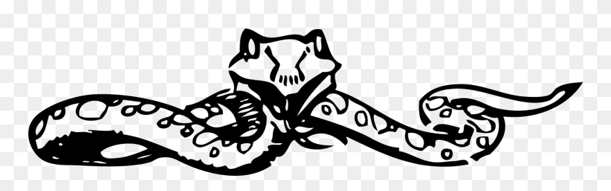 Snake Slithering Clipart Black And White - Png Download