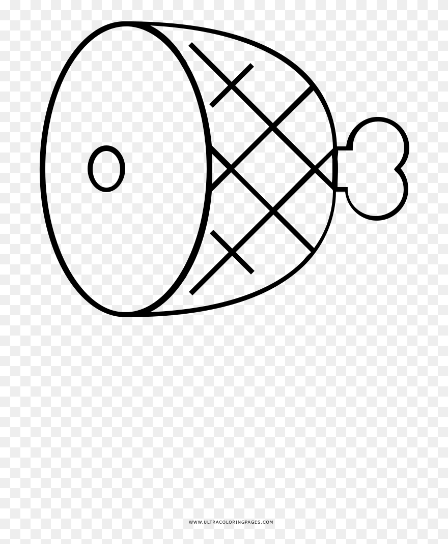 Ham Coloring Page - Line Art Clipart