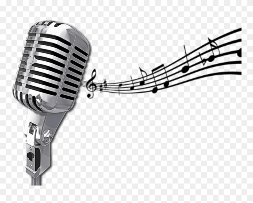 Transparent Music Notes Png - Old Microphone Png Clipart