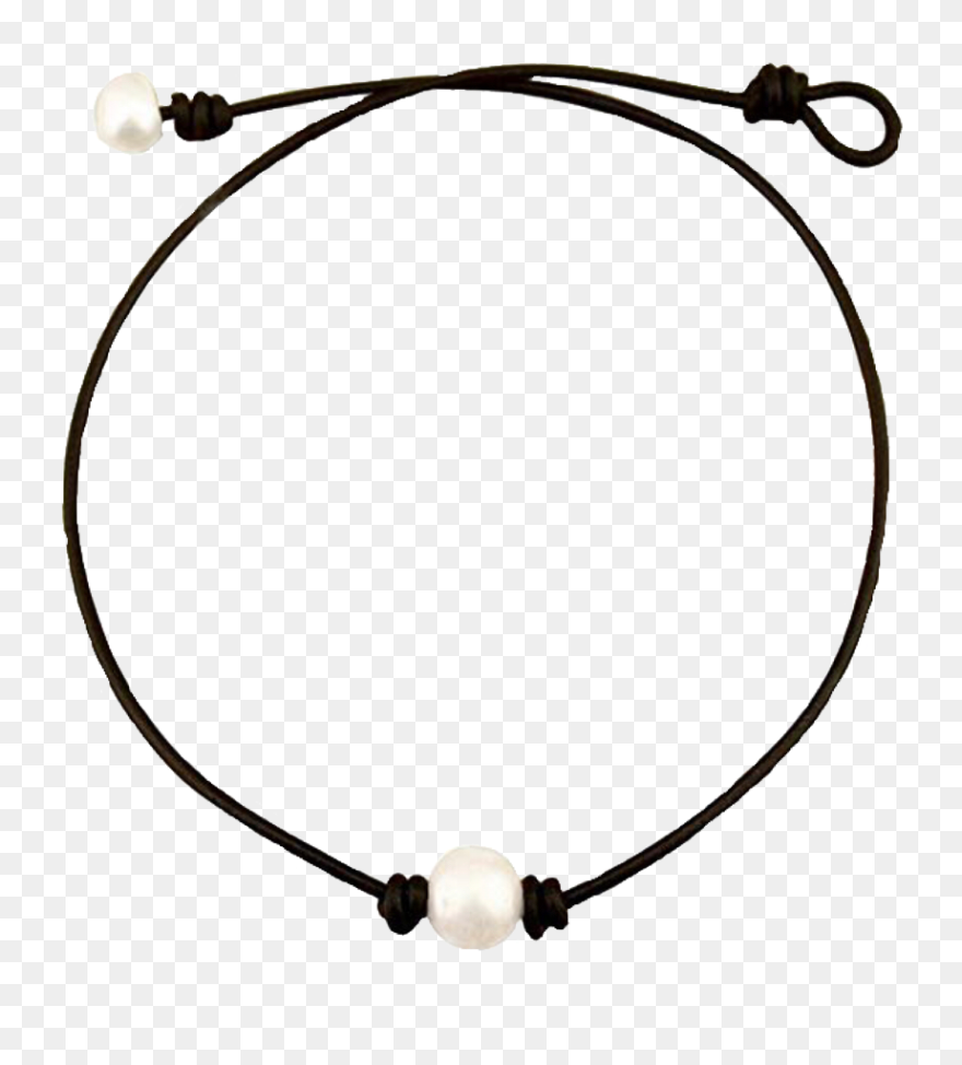 #choker #whitebeadchoker #bead #beadchoker #necklace - Pearl Leather Choker Clipart