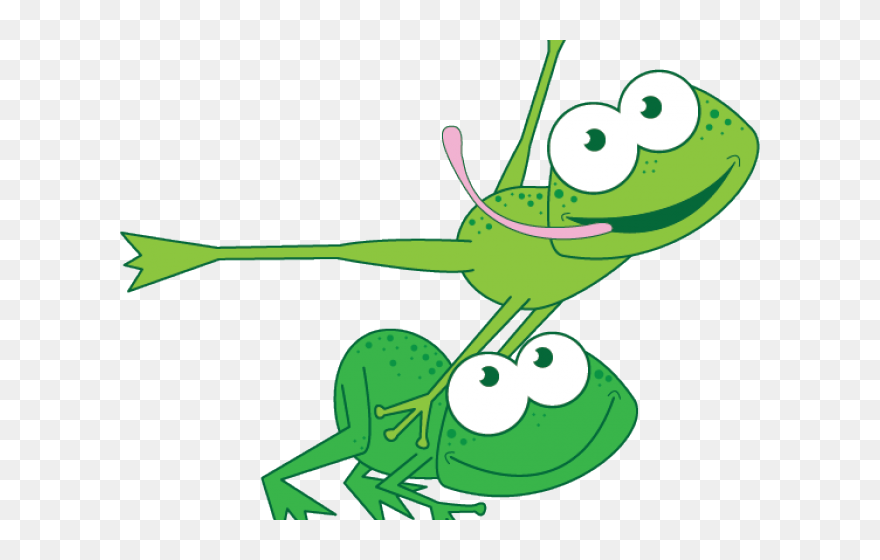 Transparent Cute Frog Clipart - Frog Jumping Clipart - Png Download