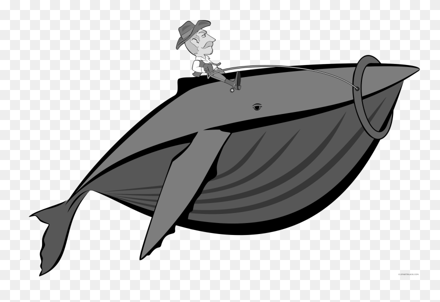 Whale Animal Free Black White Clipart Images Clipartblack - Cowboy On A Whale - Png Download