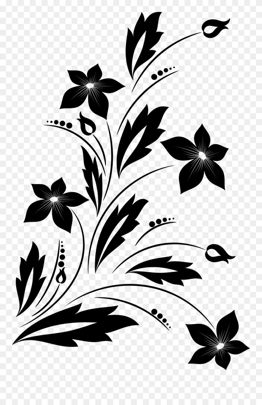 Black And White Flower Png Clipart