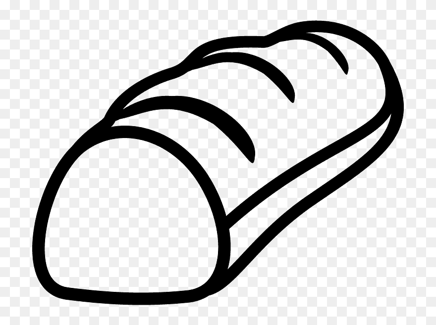 Baguette Bread Emoji Clipart - Line Art - Png Download