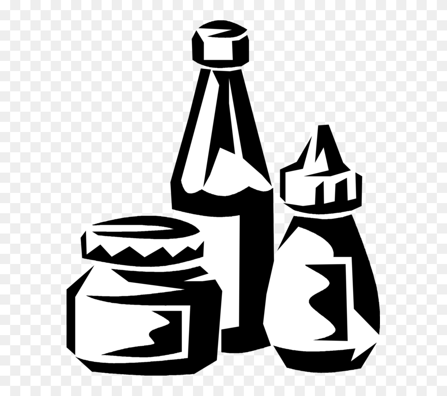 Vector Illustration Of Ketchup, Mustard, Relish Food - Condiments Clipart Png Transparent Png