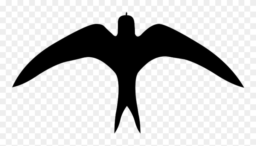 Mockingbird Clipart Bird Shadow - Silhouette Bird Swallow - Png Download